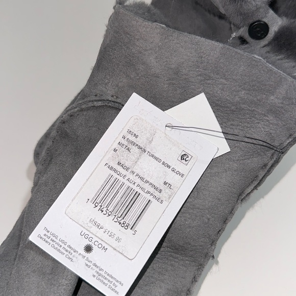 🔥🔥🔥NEW UGG Sheepskin Leather Turned Bow Gloves Medium - Picture 4 of 7
